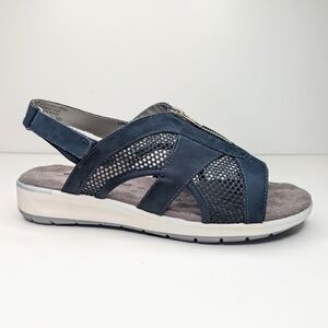 Walking Cradles NWOT Spencer Leather Open Toe Slingback Sandal blue size 9